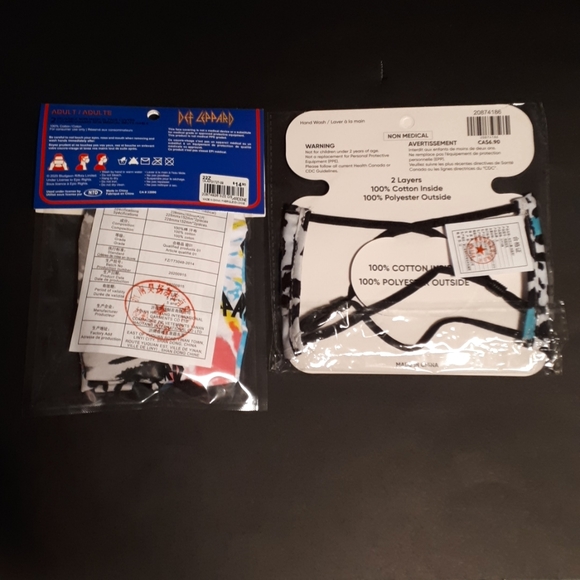 ⚡3/$20⚡ NEW* Two Def Leppard + Leopard Print Adult Reusable Face Masks Lot - Picture 2 of 2